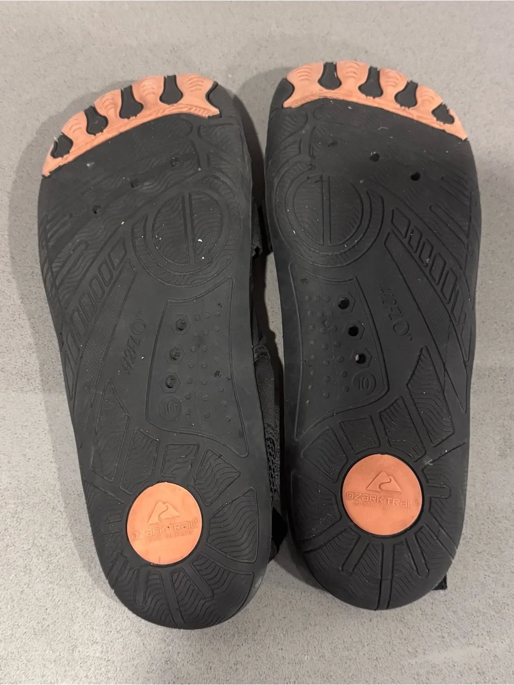 Ozark Trail Black Outdoor Sandals with Orange Accent